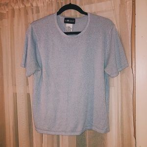 SAG HARBOR Comfortable Mesh Lavender Top